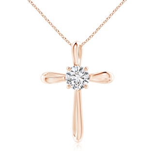7.4mm HSI2 Twisted Cross Pendant with Diamond in 10K Rose Gold