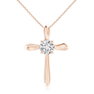 7.4mm HSI2 Twisted Cross Pendant with Diamond in 9K Rose Gold