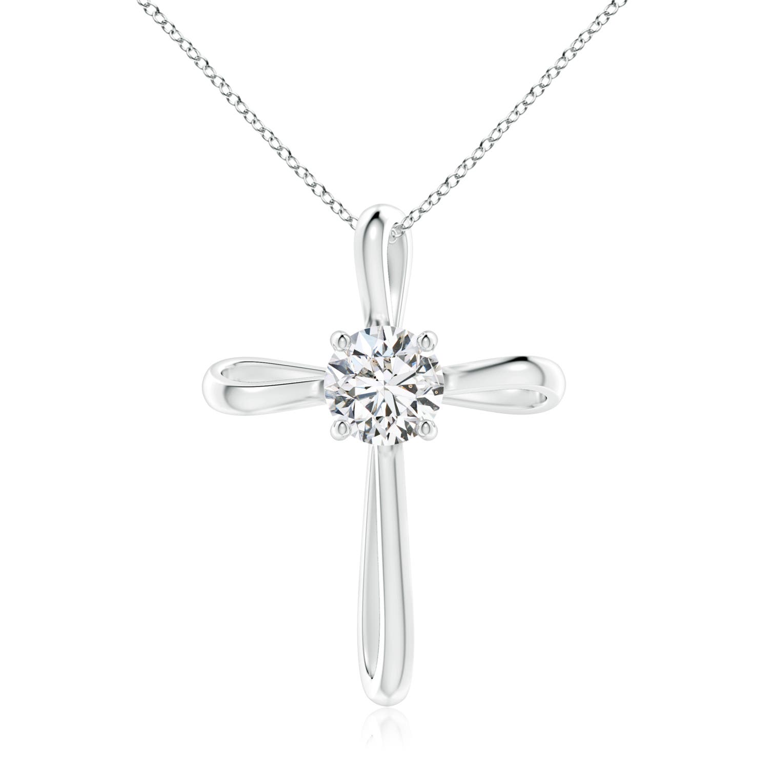 7.4mm HSI2 Twisted Cross Pendant with Diamond in P950 Platinum
