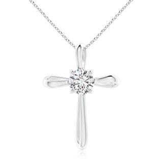 7.4mm HSI2 Twisted Cross Pendant with Diamond in P950 Platinum
