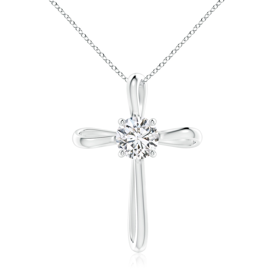 7.4mm HSI2 Twisted Cross Pendant with Diamond in P950 Platinum 