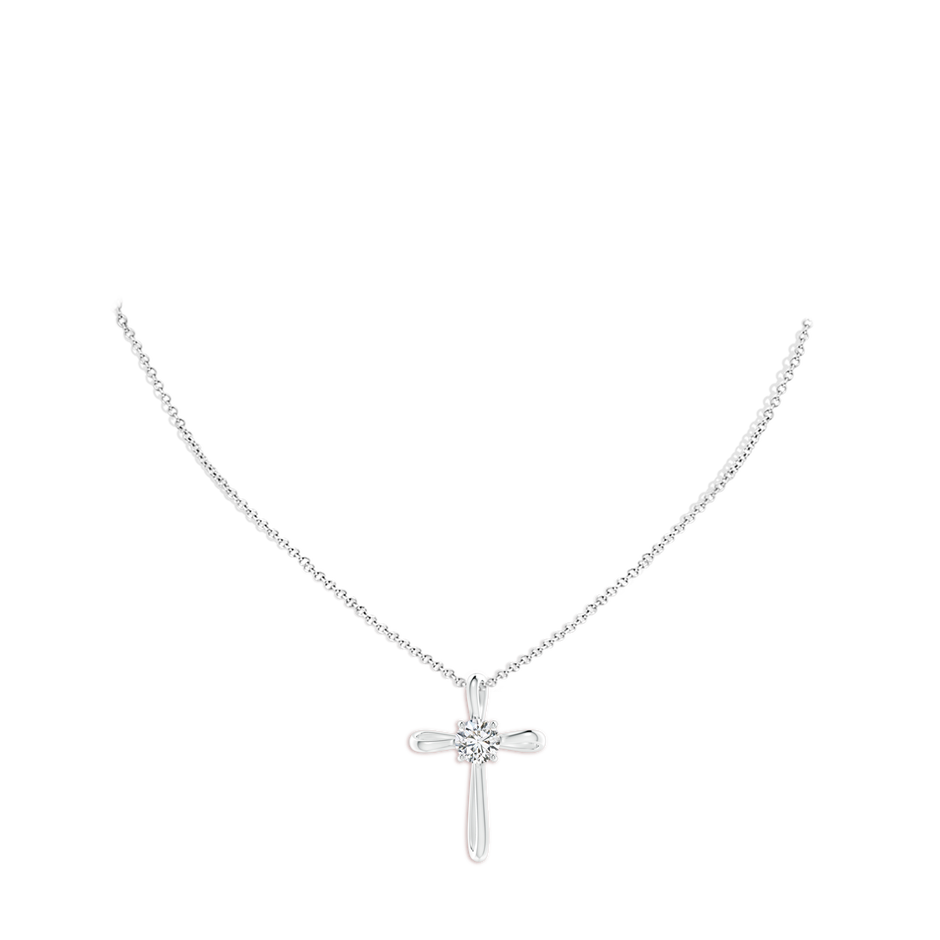 7.4mm HSI2 Twisted Cross Pendant with Diamond in P950 Platinum pen