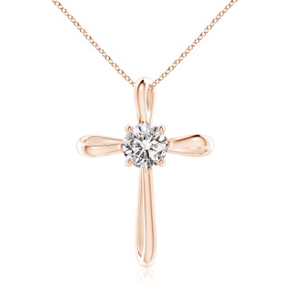 7.4mm IJI1I2 Twisted Cross Pendant with Diamond in 10K Rose Gold
