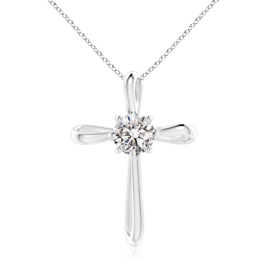 7.4mm IJI1I2 Twisted Cross Pendant with Diamond in P950 Platinum 