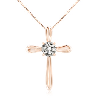 7.4mm KI3 Twisted Cross Pendant with Diamond in 10K Rose Gold