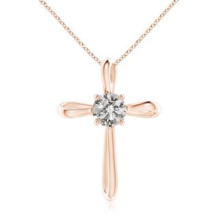 7.4mm KI3 Twisted Cross Pendant with Diamond in Rose Gold