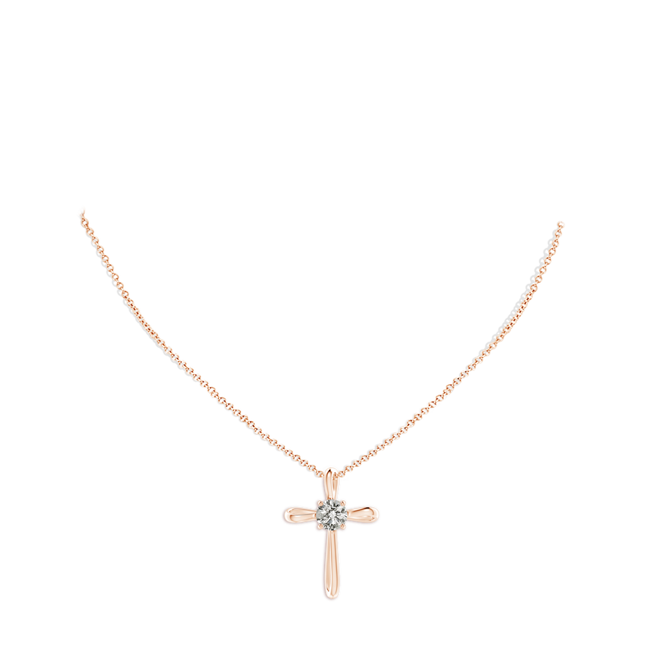 7.4mm KI3 Twisted Cross Pendant with Diamond in Rose Gold pen