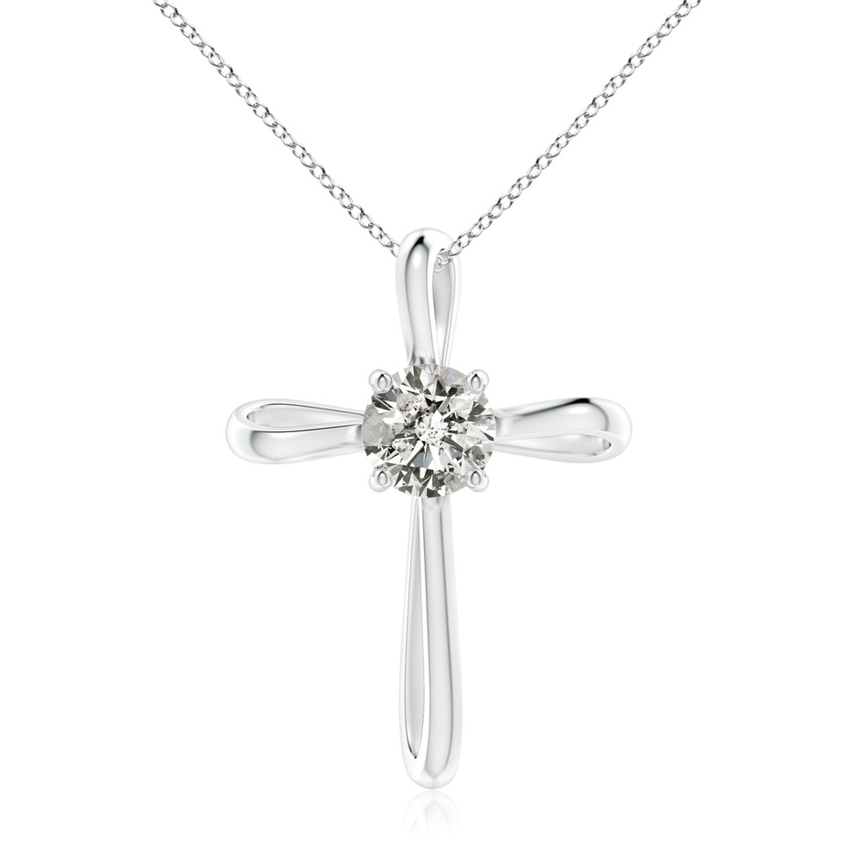 7.4mm KI3 Twisted Cross Pendant with Diamond in White Gold 