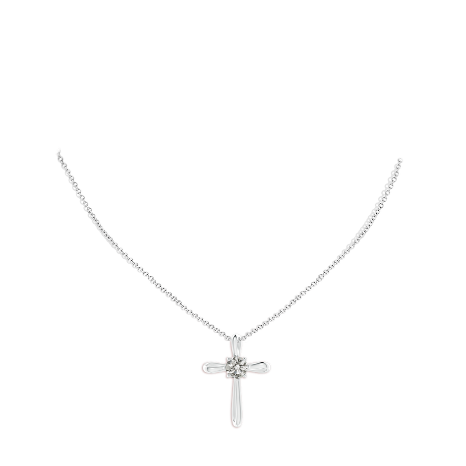 7.4mm KI3 Twisted Cross Pendant with Diamond in White Gold pen