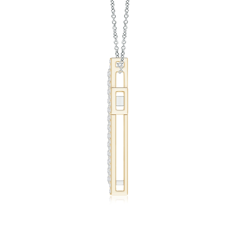 1.4mm HSI2 Diamond Three-Way Cross Pendant in Yellow Gold White Gold side 1