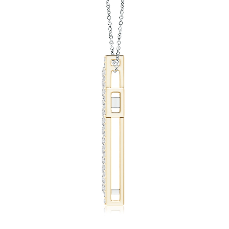 1.6mm HSI2 Diamond Three-Way Cross Pendant in Yellow Gold White Gold side 1