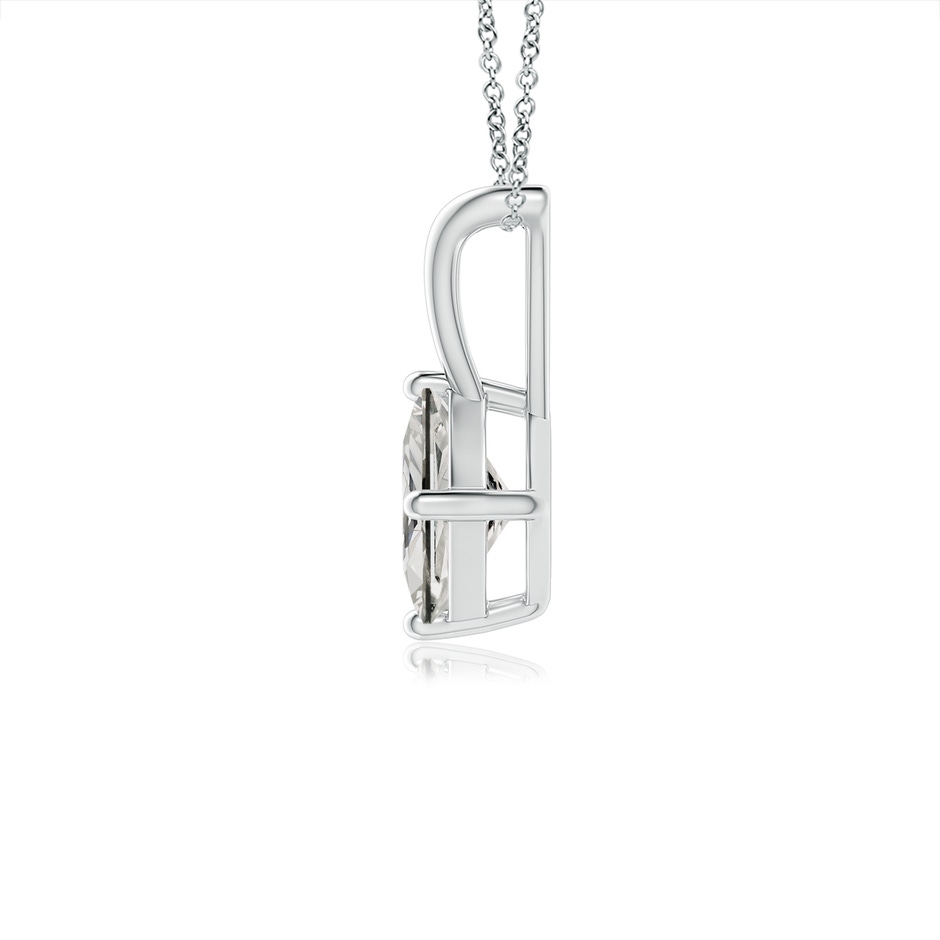 3.9mm KI3 Prong-Set Princess-Cut Diamond Solitaire V-Bale Pendant in White Gold side 199