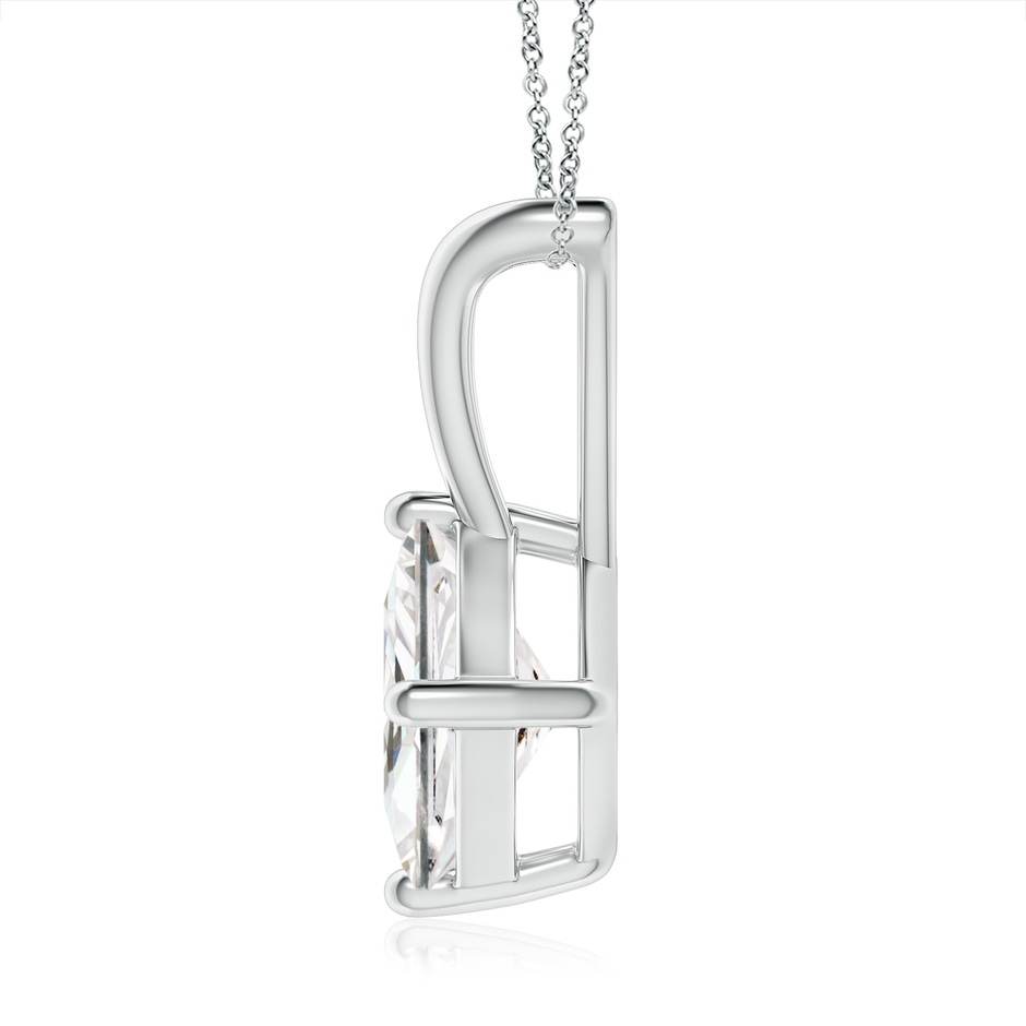6.8mm GVS2 Prong-Set Princess-Cut Diamond Solitaire V-Bale Pendant in P950 Platinum side 199