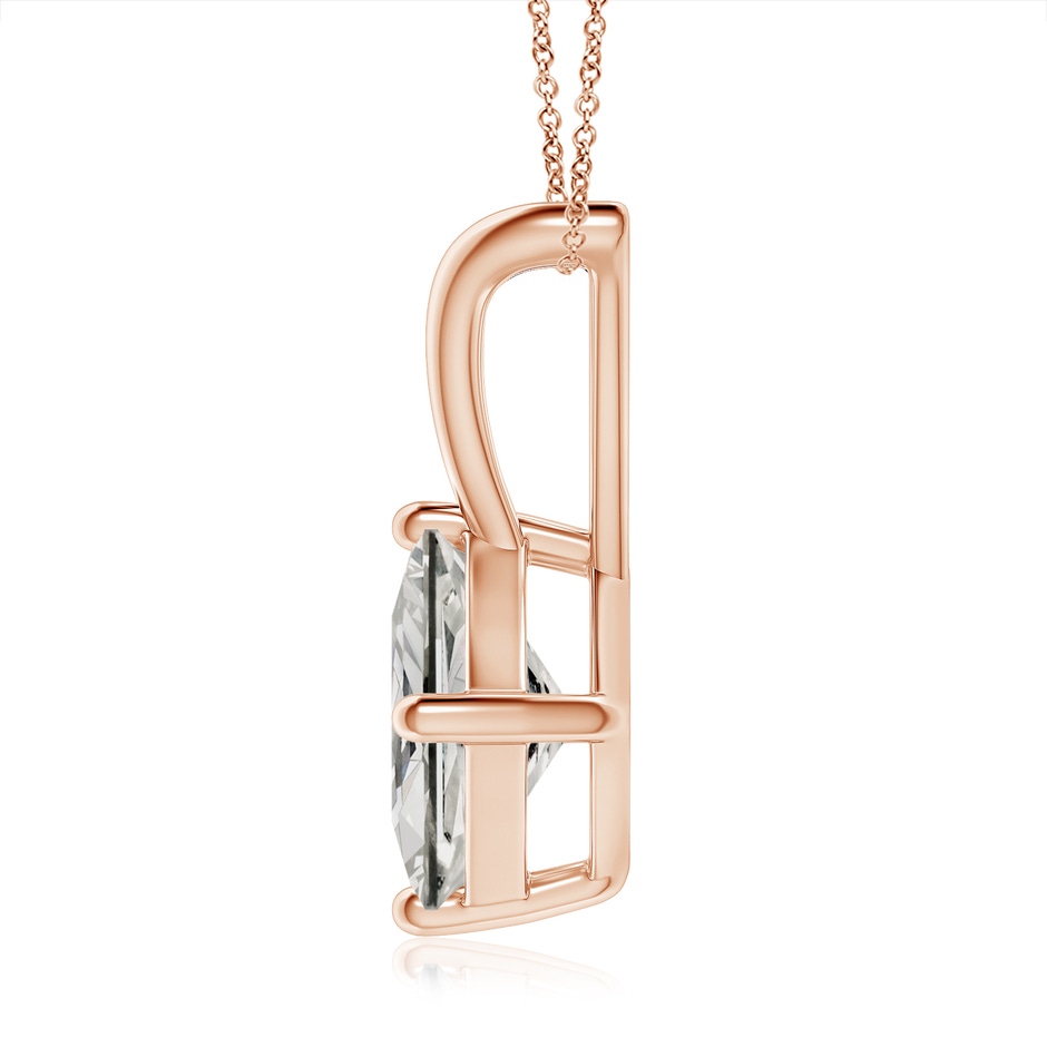 6.8mm KI3 Prong-Set Princess-Cut Diamond Solitaire V-Bale Pendant in Rose Gold side 199