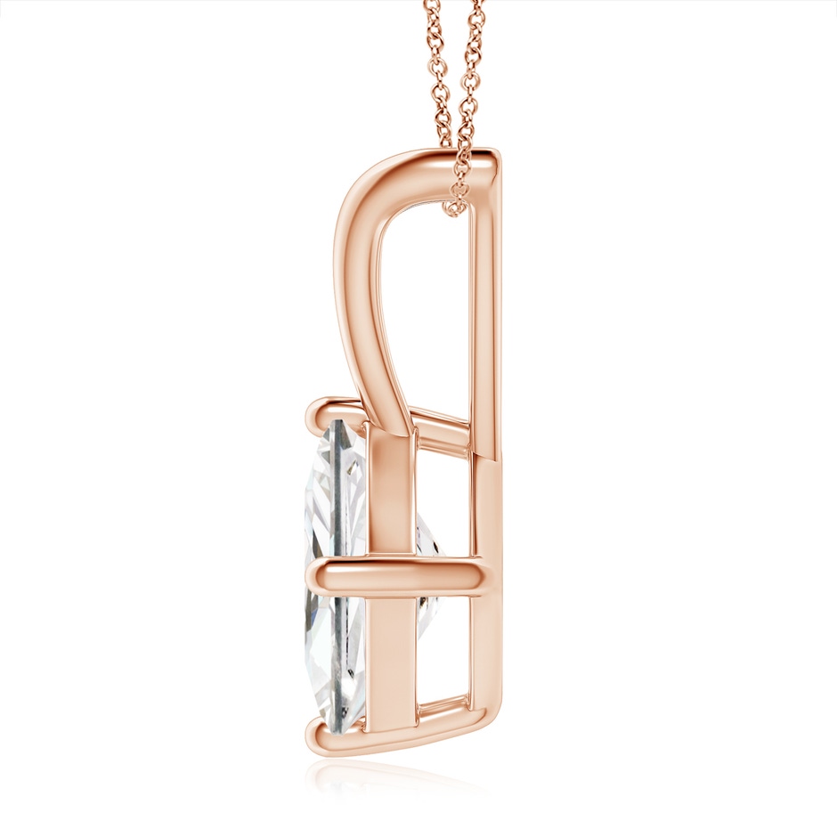 7.9mm GVS2 Prong-Set Princess-Cut Diamond Solitaire V-Bale Pendant in Rose Gold side 199