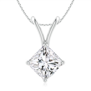 7.9mm HSI2 Prong-Set Princess-Cut Diamond Solitaire V-Bale Pendant in P950 Platinum