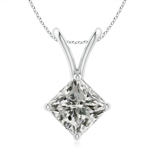 7.9mm KI3 Prong-Set Princess-Cut Diamond Solitaire V-Bale Pendant in P950 Platinum