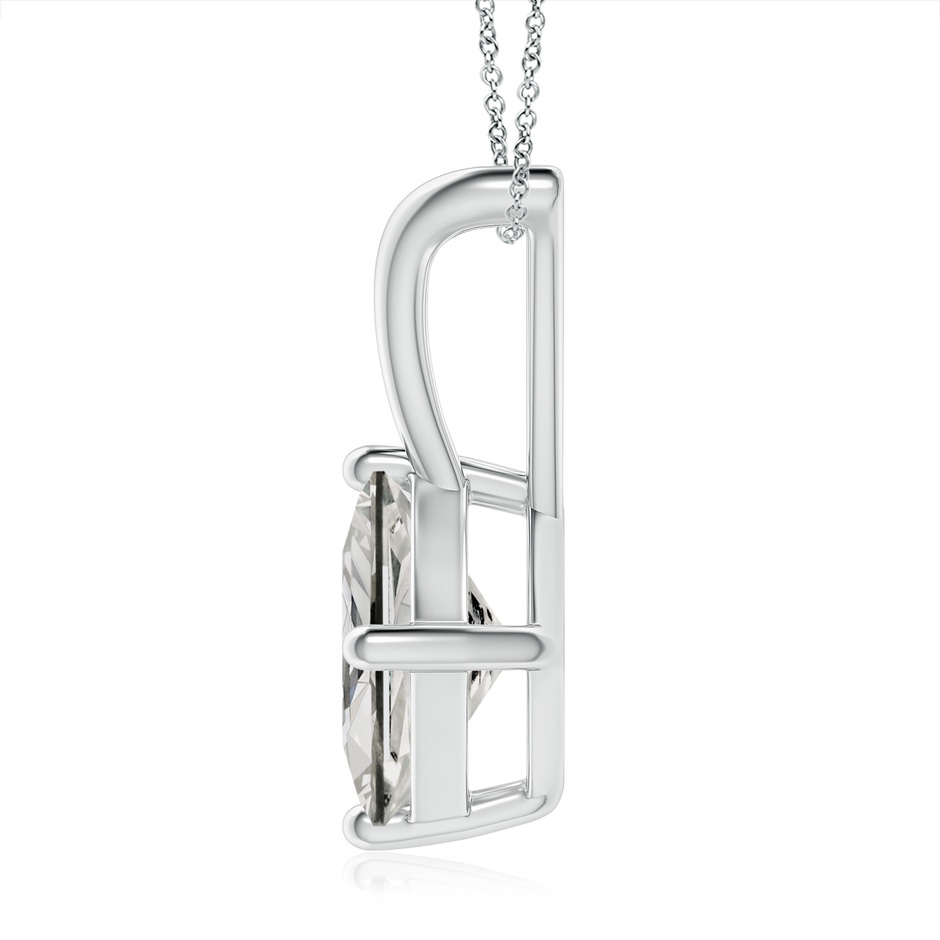 7.9mm KI3 Prong-Set Princess-Cut Diamond Solitaire V-Bale Pendant in P950 Platinum side 199