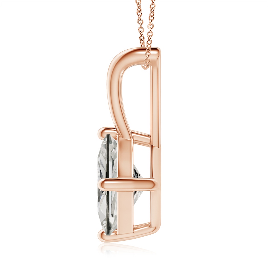 7.9mm KI3 Prong-Set Princess-Cut Diamond Solitaire V-Bale Pendant in Rose Gold side 199