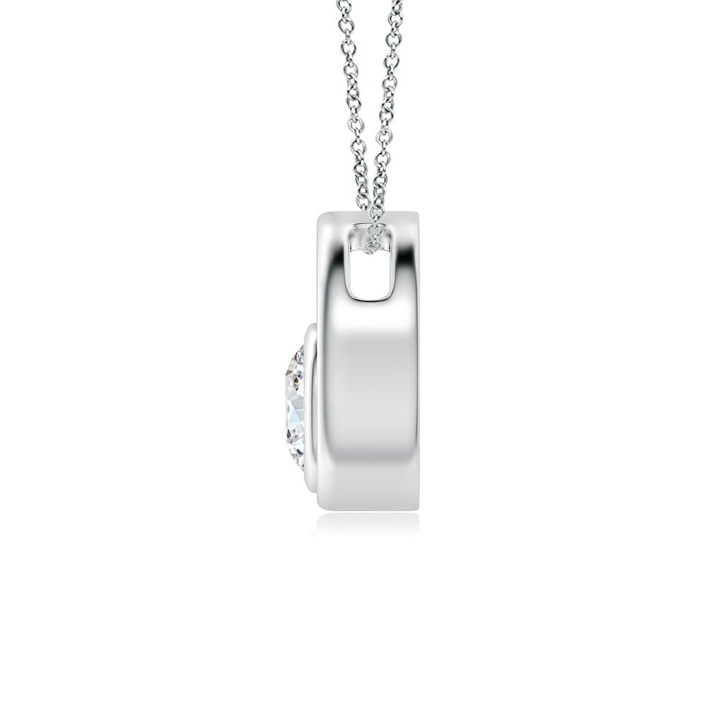 4.1mm GVS2 Bezel-Set Diamond Solitaire Open Circle Pendant in P950 Platinum - side_1