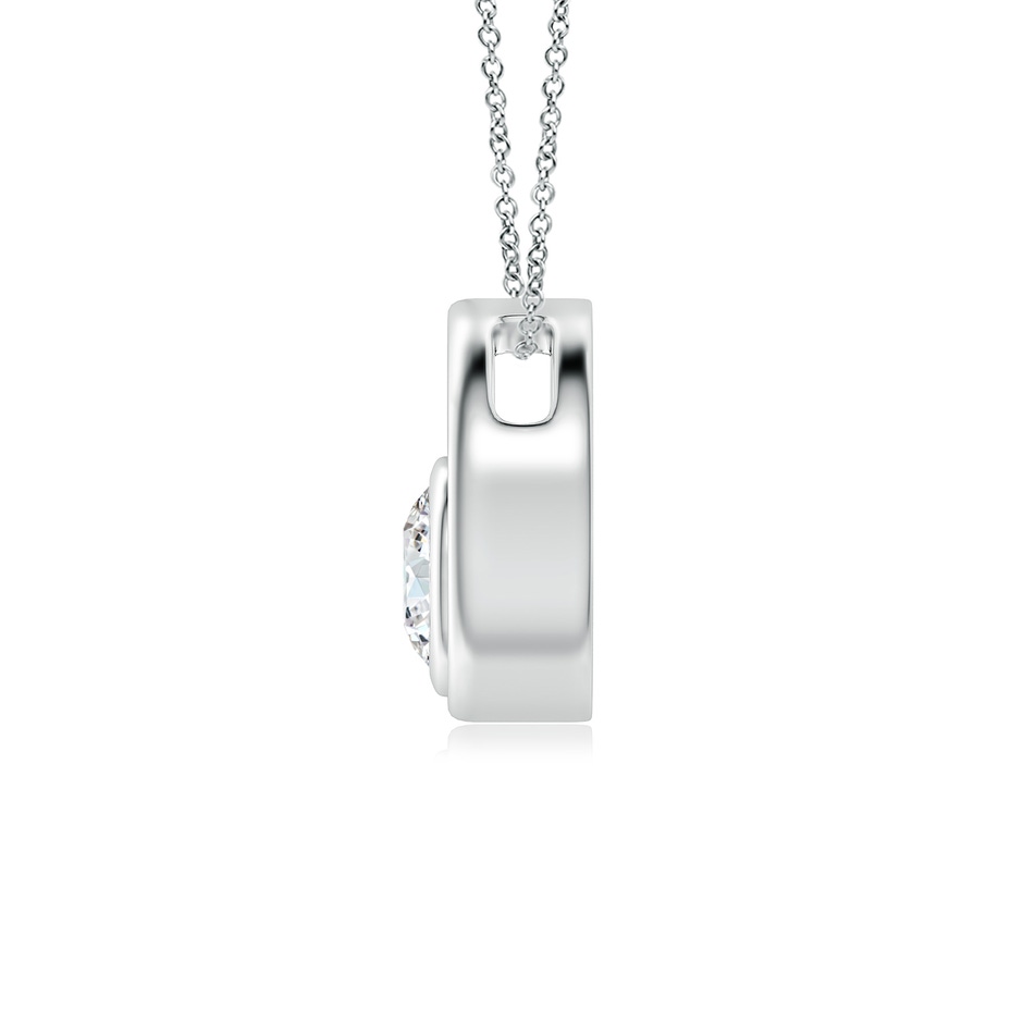 4.1mm GVS2 Bezel-Set Diamond Solitaire Open Circle Pendant in White Gold side-1