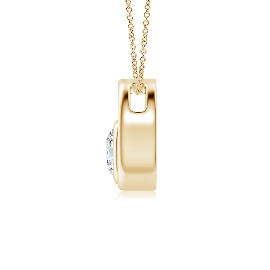 4.1mm GVS2 Bezel-Set Diamond Solitaire Open Circle Pendant in Yellow Gold side-1