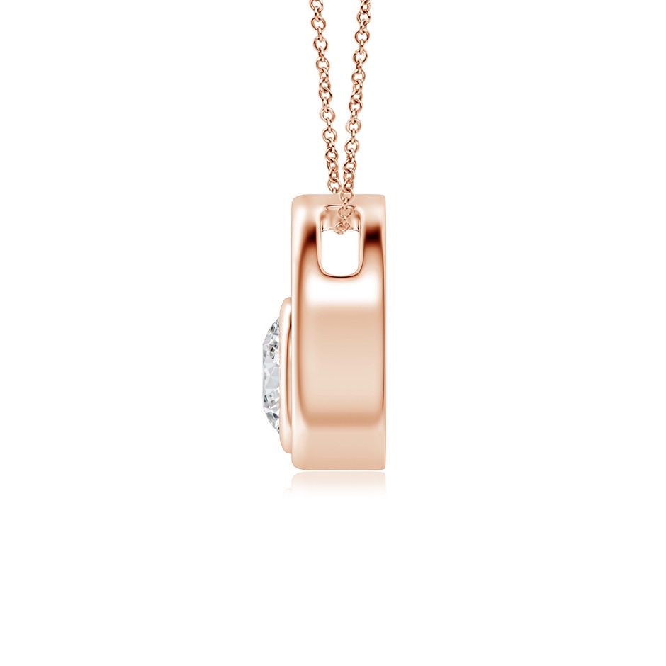 4.1mm HSI2 Bezel-Set Diamond Solitaire Open Circle Pendant in Rose Gold side-1