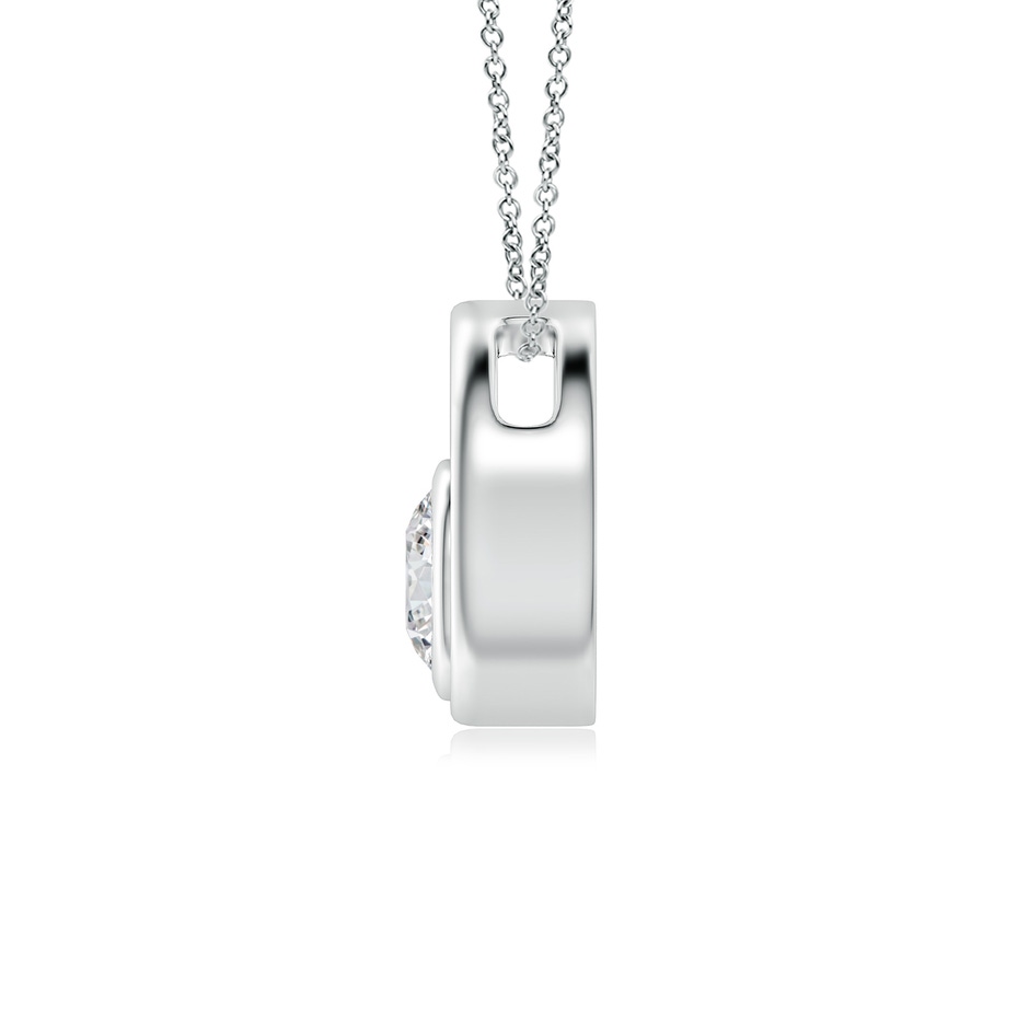 4.1mm HSI2 Bezel-Set Diamond Solitaire Open Circle Pendant in White Gold side-1