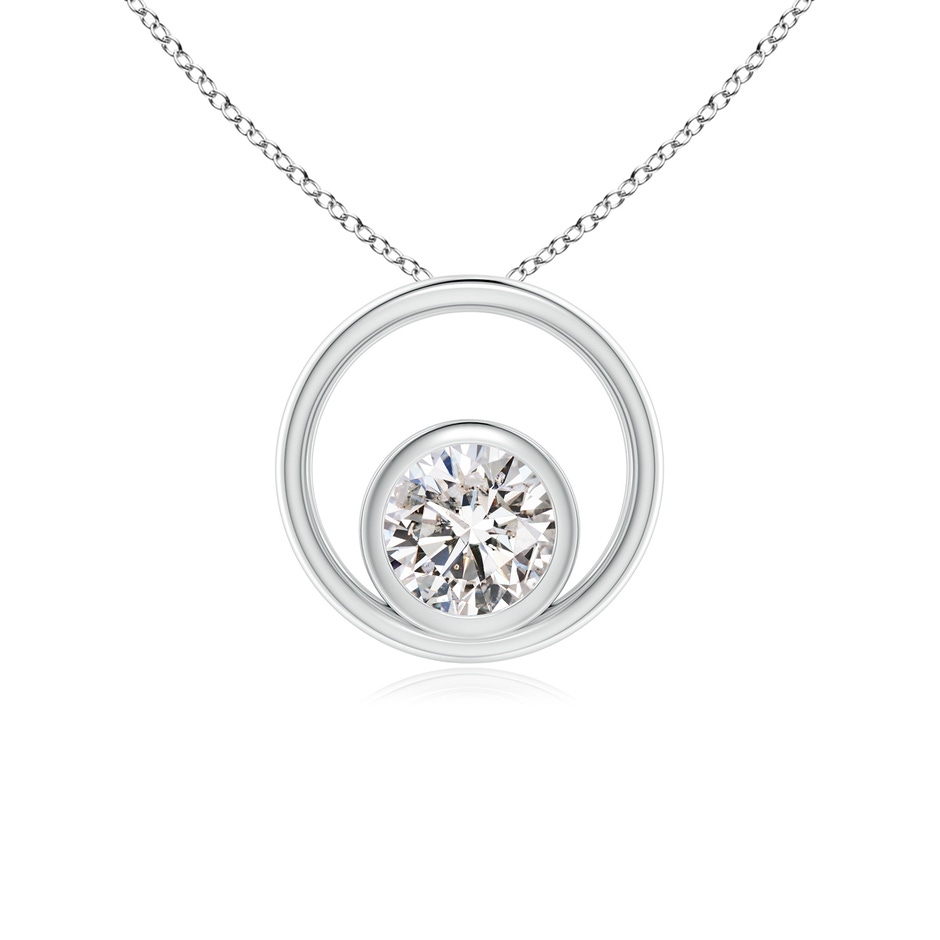 4.1mm IJI1I2 Bezel-Set Diamond Solitaire Open Circle Pendant in P950 Platinum 