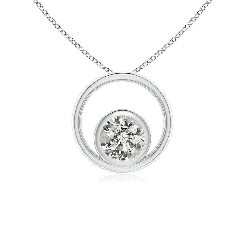 4.1mm KI3 Bezel-Set Diamond Solitaire Open Circle Pendant in P950 Platinum 