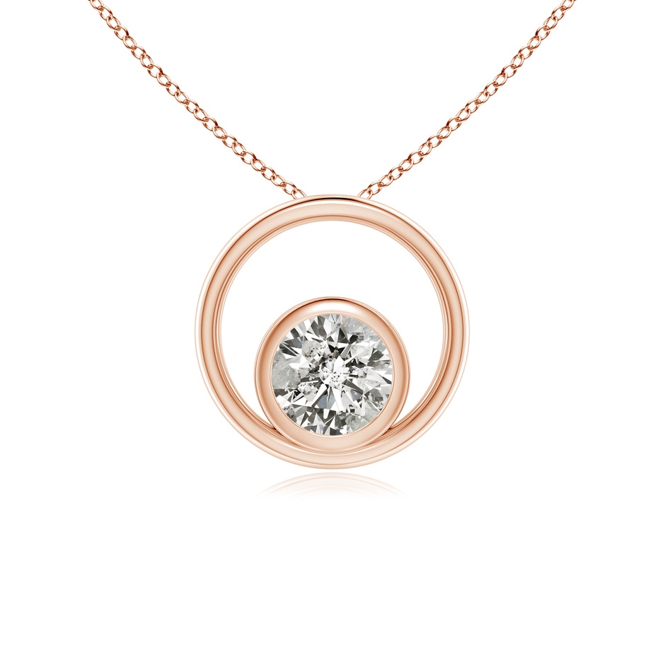 4.1mm KI3 Bezel-Set Diamond Solitaire Open Circle Pendant in Rose Gold 