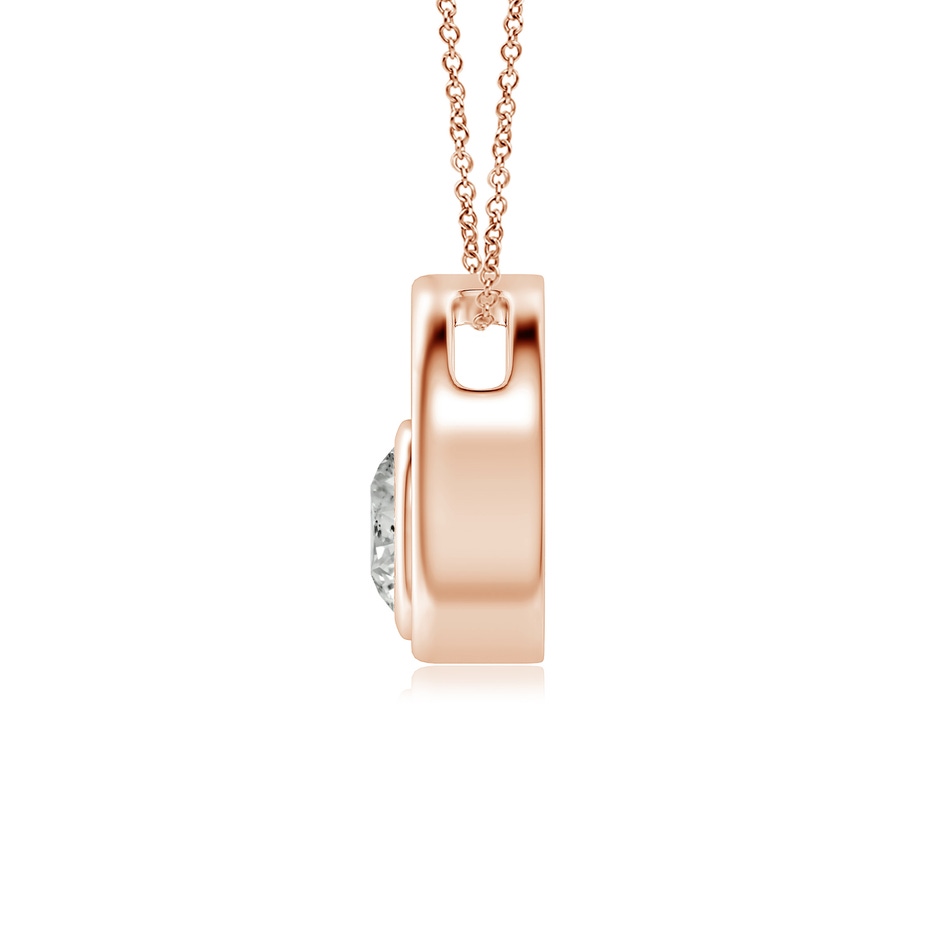 4.1mm KI3 Bezel-Set Diamond Solitaire Open Circle Pendant in Rose Gold side-1