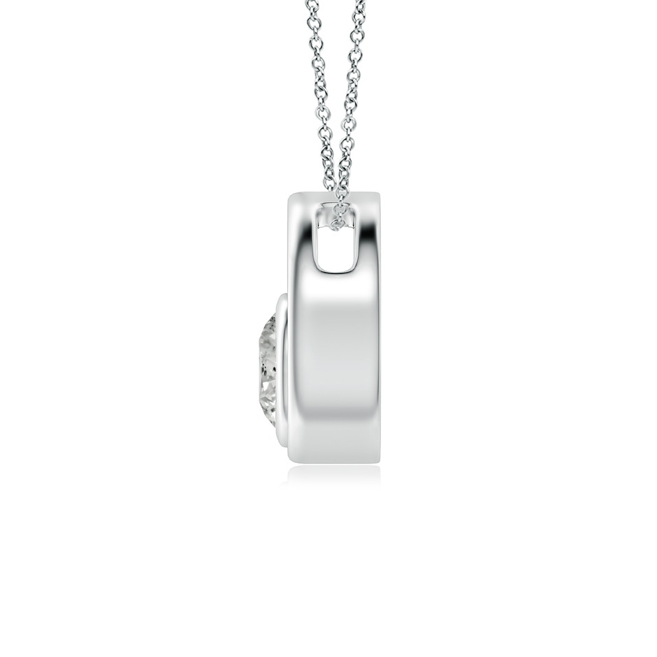 4.1mm KI3 Bezel-Set Diamond Solitaire Open Circle Pendant in White Gold side-1