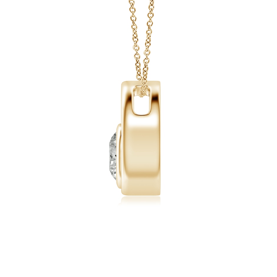 4.1mm KI3 Bezel-Set Diamond Solitaire Open Circle Pendant in Yellow Gold side-1