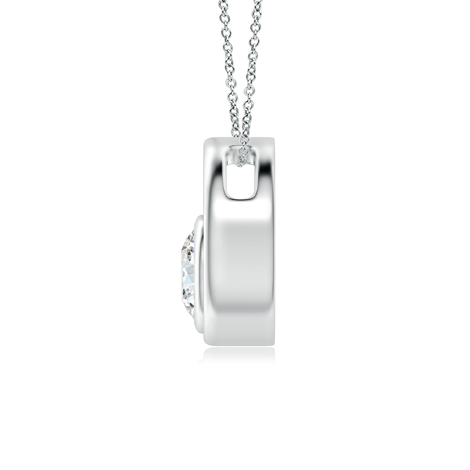 4.4mm GVS2 Bezel-Set Diamond Solitaire Open Circle Pendant in P950 Platinum