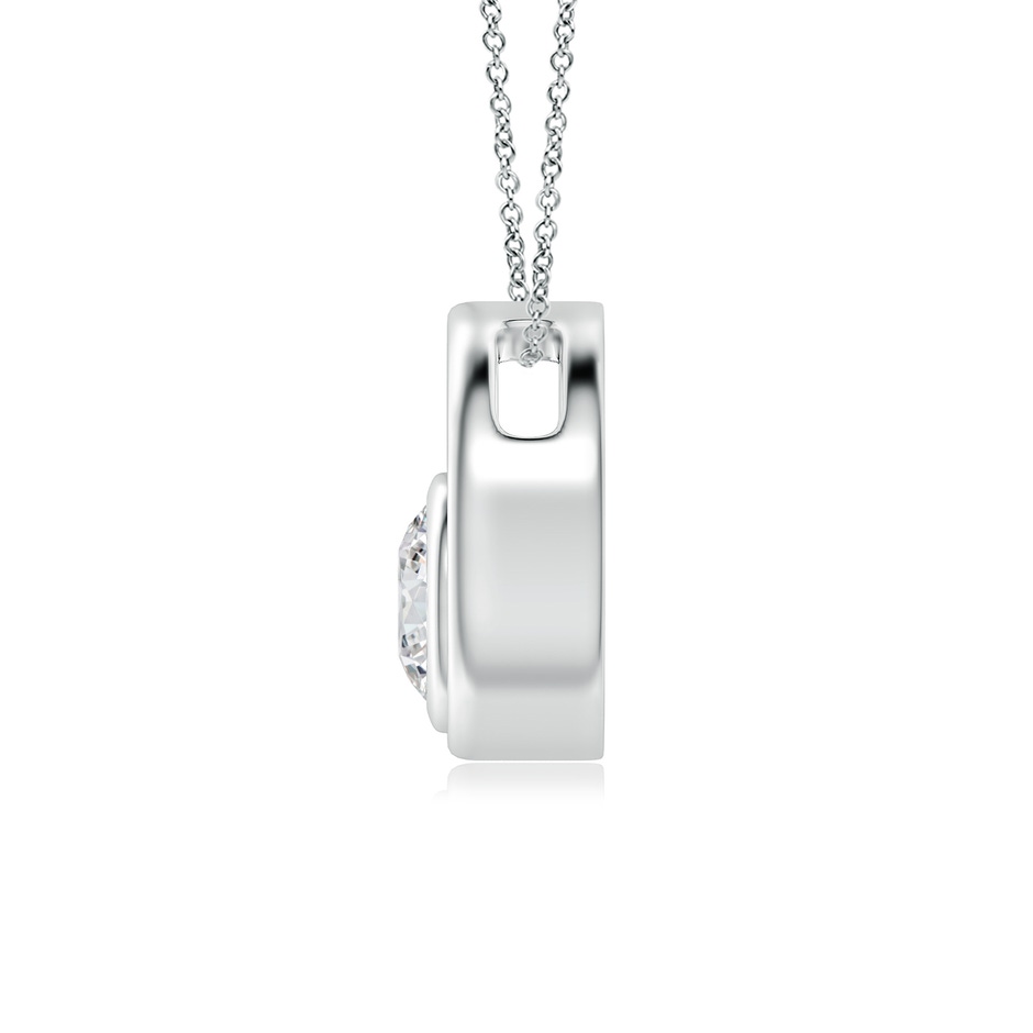 4.4mm HSI2 Bezel-Set Diamond Solitaire Open Circle Pendant in P950 Platinum side-1