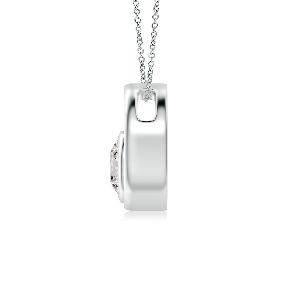 4.4mm IJI1I2 Bezel-Set Diamond Solitaire Open Circle Pendant in White Gold side-1