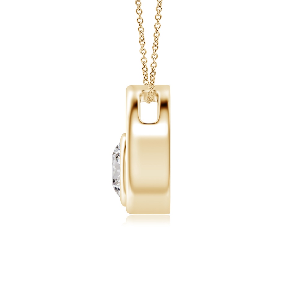 4.4mm IJI1I2 Bezel-Set Diamond Solitaire Open Circle Pendant in Yellow Gold side-1