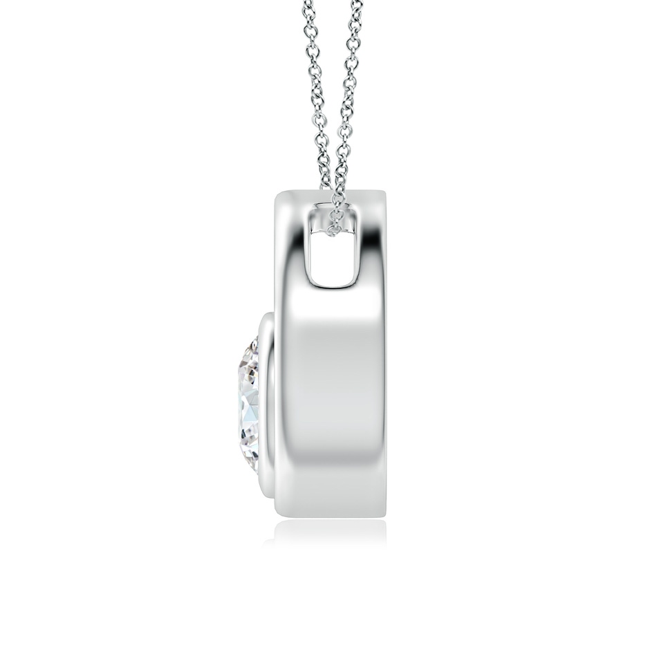 5.1mm GVS2 Bezel-Set Diamond Solitaire Open Circle Pendant in White Gold side-1