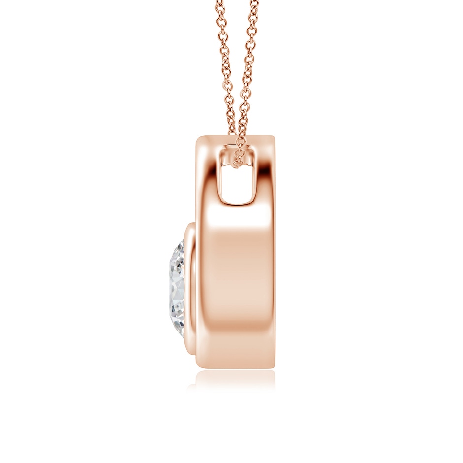 5.1mm HSI2 Bezel-Set Diamond Solitaire Open Circle Pendant in Rose Gold side-1