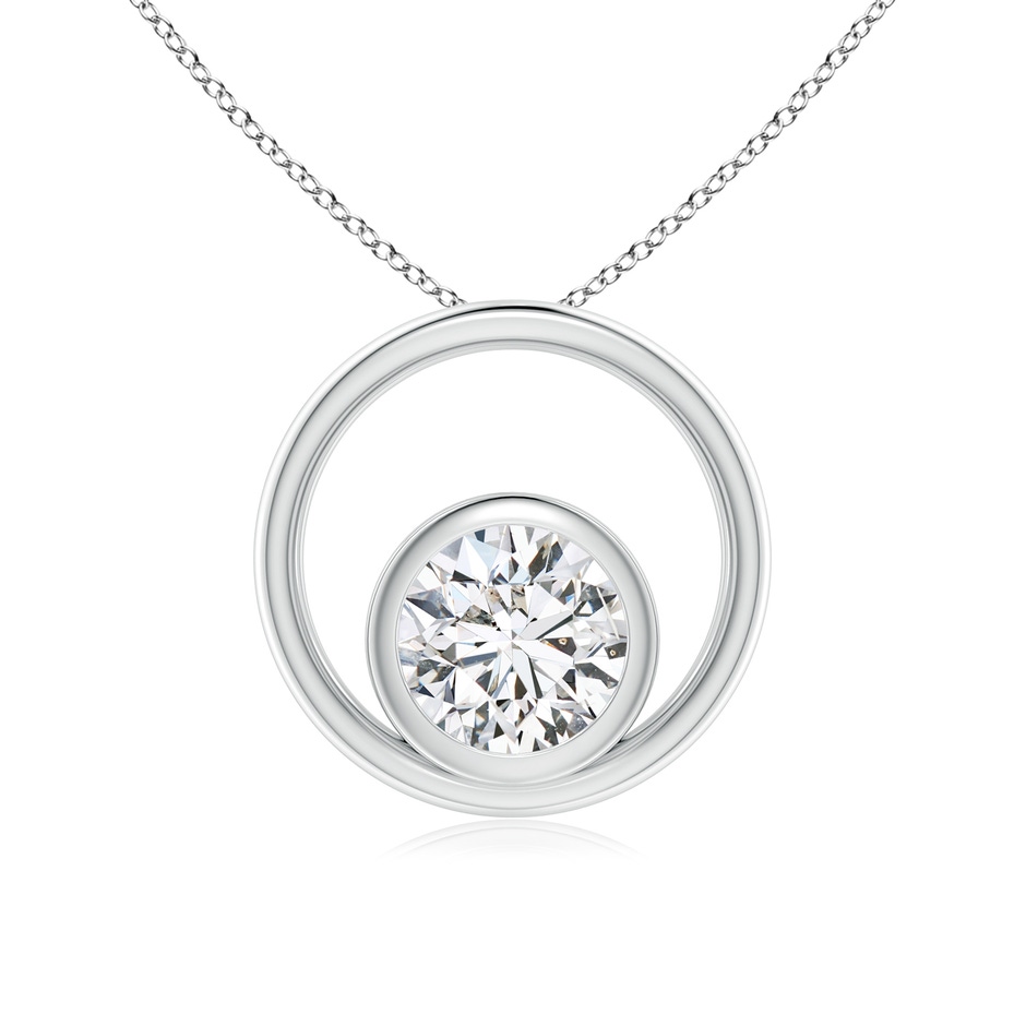 5.1mm HSI2 Bezel-Set Diamond Solitaire Open Circle Pendant in White Gold 