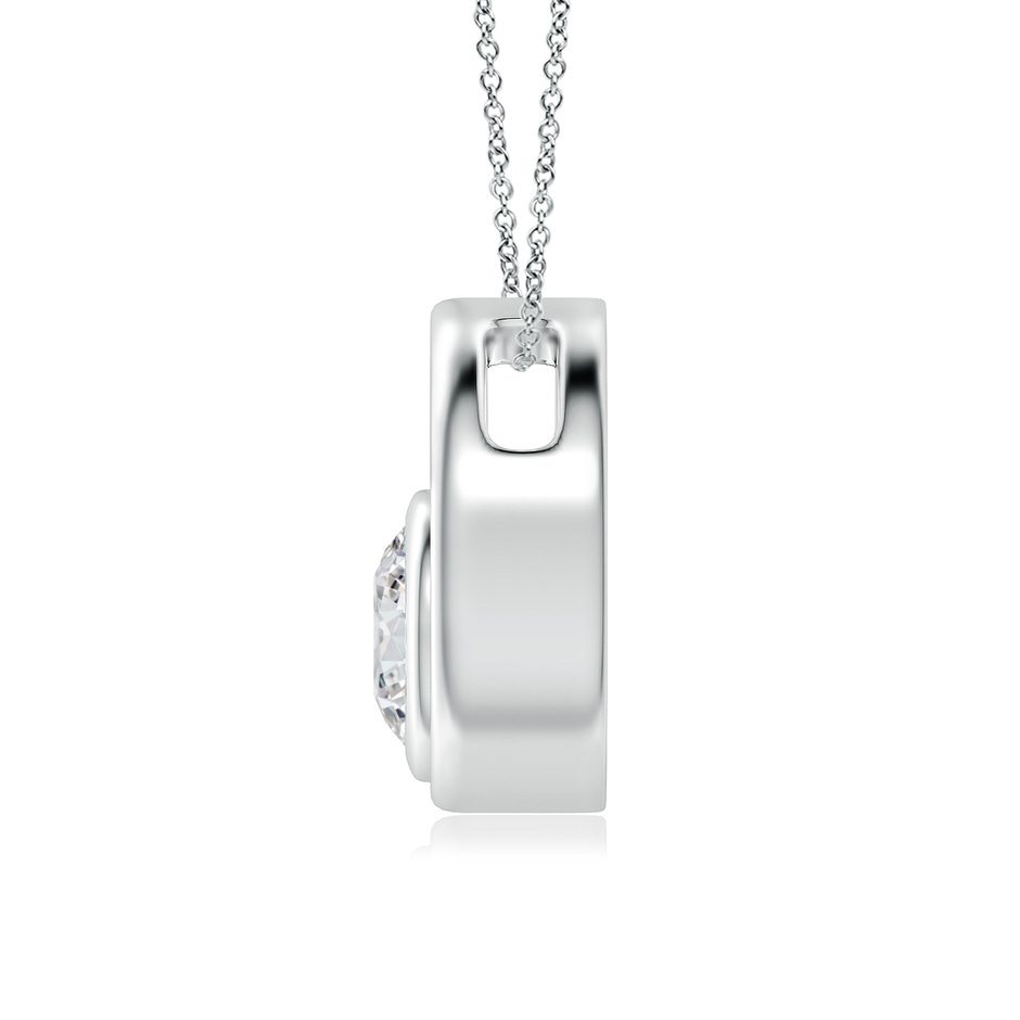 5.1mm HSI2 Bezel-Set Diamond Solitaire Open Circle Pendant in White Gold side-1