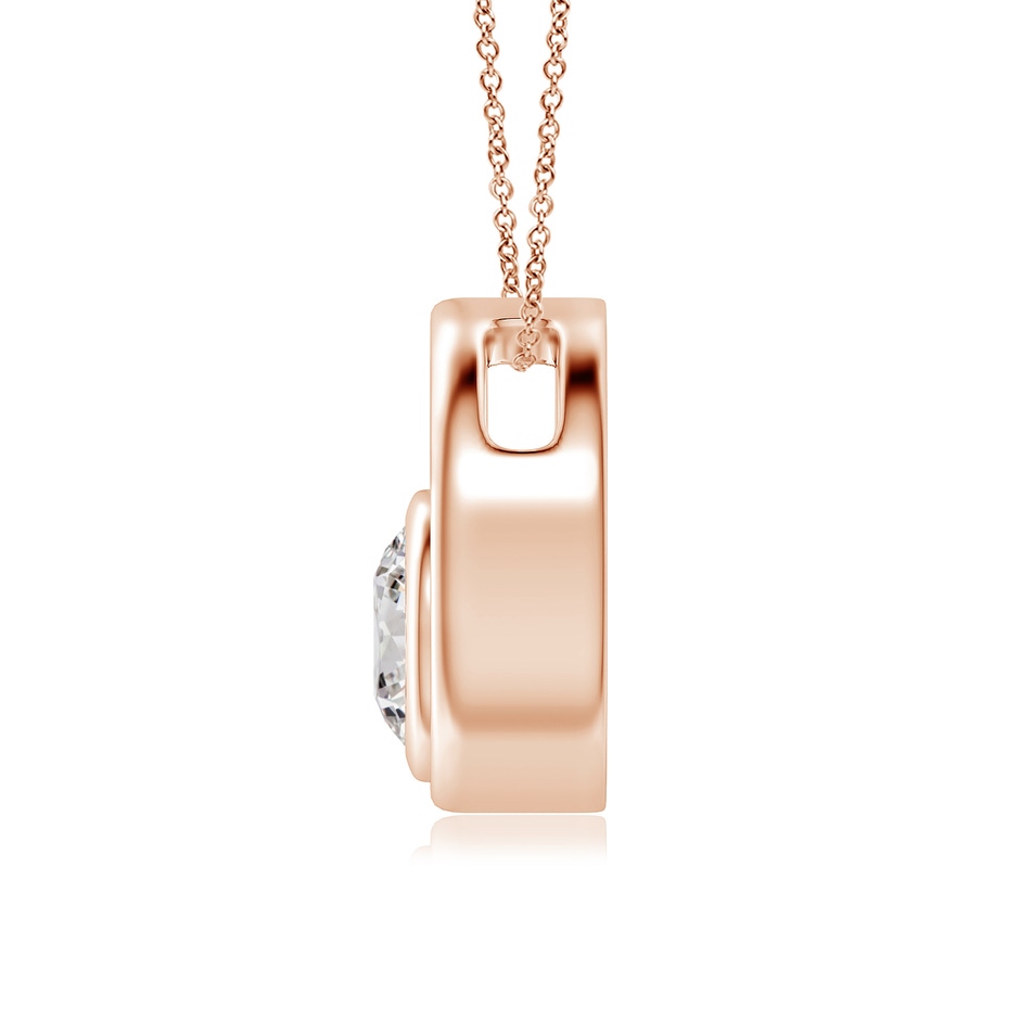 5.1mm IJI1I2 Bezel-Set Diamond Solitaire Open Circle Pendant in Rose Gold side-1