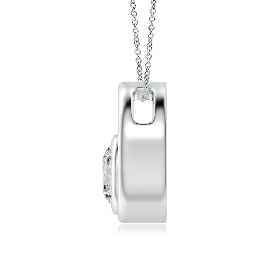 5.1mm IJI1I2 Bezel-Set Diamond Solitaire Open Circle Pendant in White Gold side-1