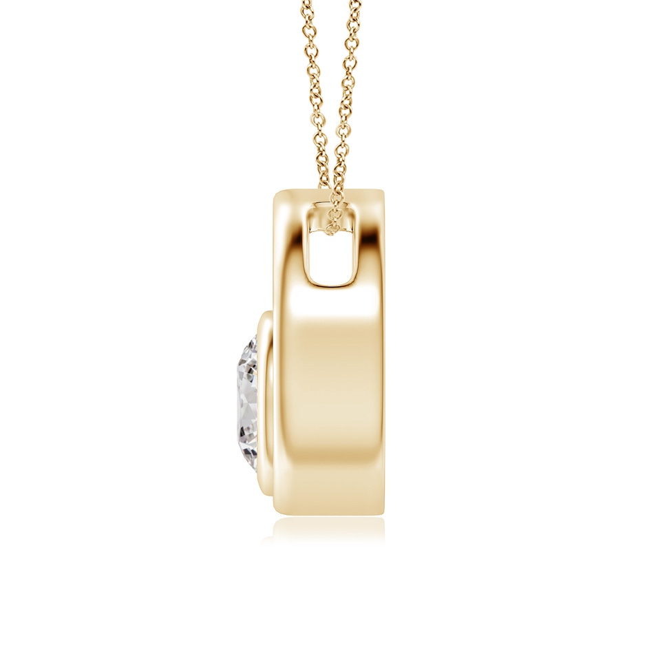 5.1mm IJI1I2 Bezel-Set Diamond Solitaire Open Circle Pendant in Yellow Gold side-1