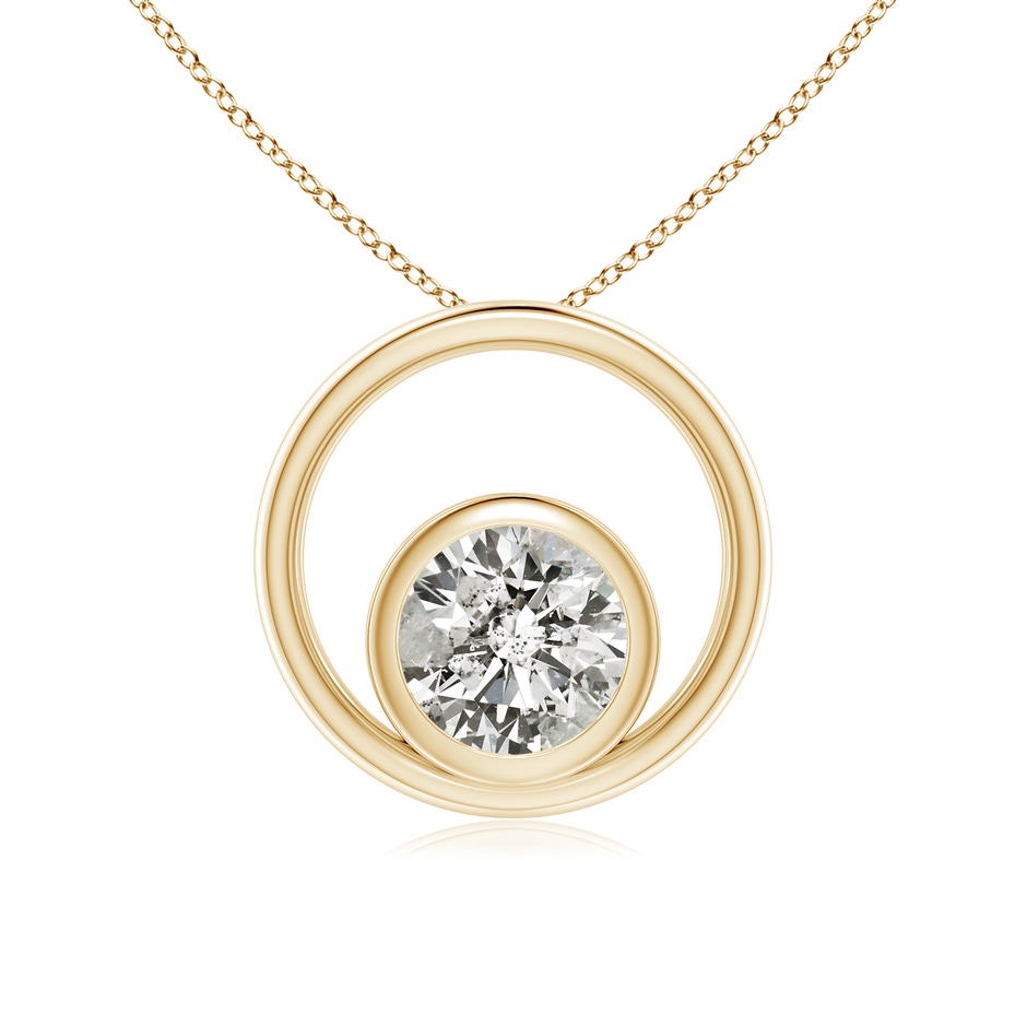 5.1mm KI3 Bezel-Set Diamond Solitaire Open Circle Pendant in Yellow Gold 
