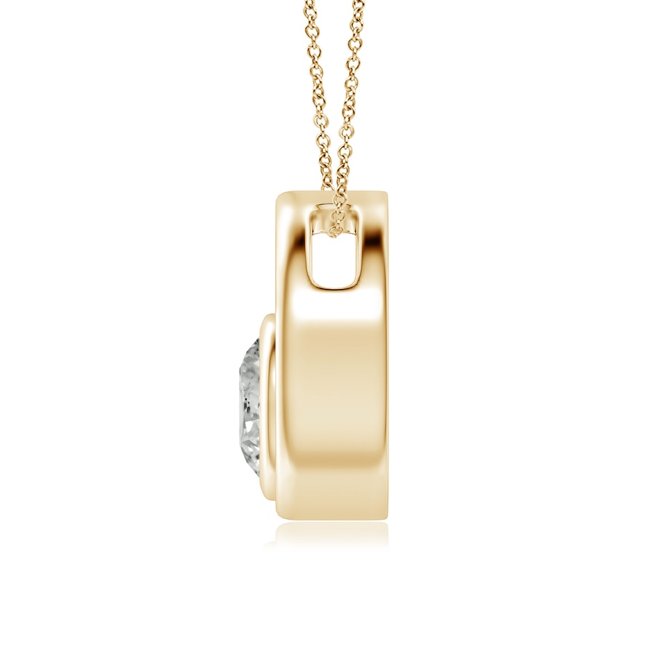 5.1mm KI3 Bezel-Set Diamond Solitaire Open Circle Pendant in Yellow Gold side-1