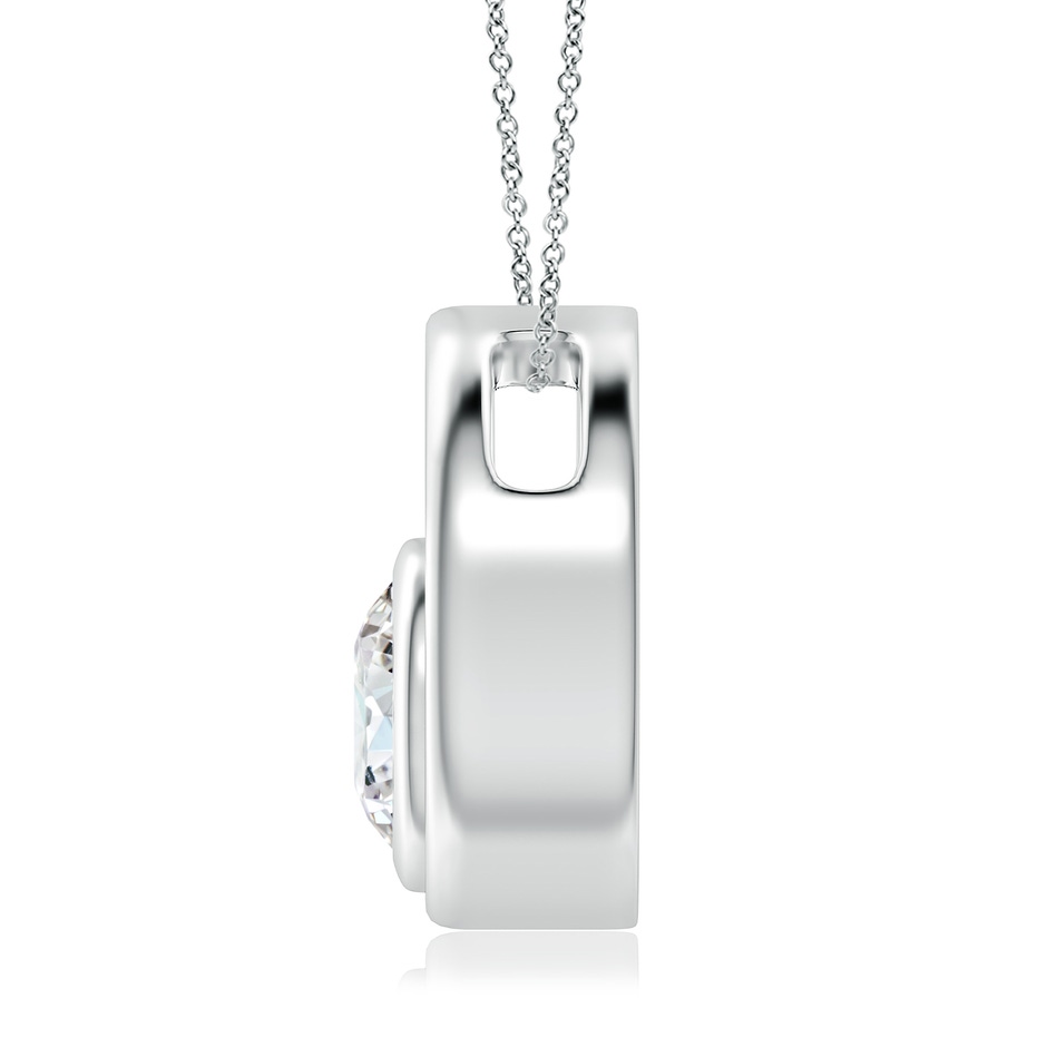 5.9mm GVS2 Bezel-Set Diamond Solitaire Open Circle Pendant in White Gold side-1