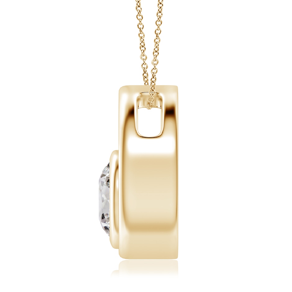 5.9mm IJI1I2 Bezel-Set Diamond Solitaire Open Circle Pendant in Yellow Gold side-1