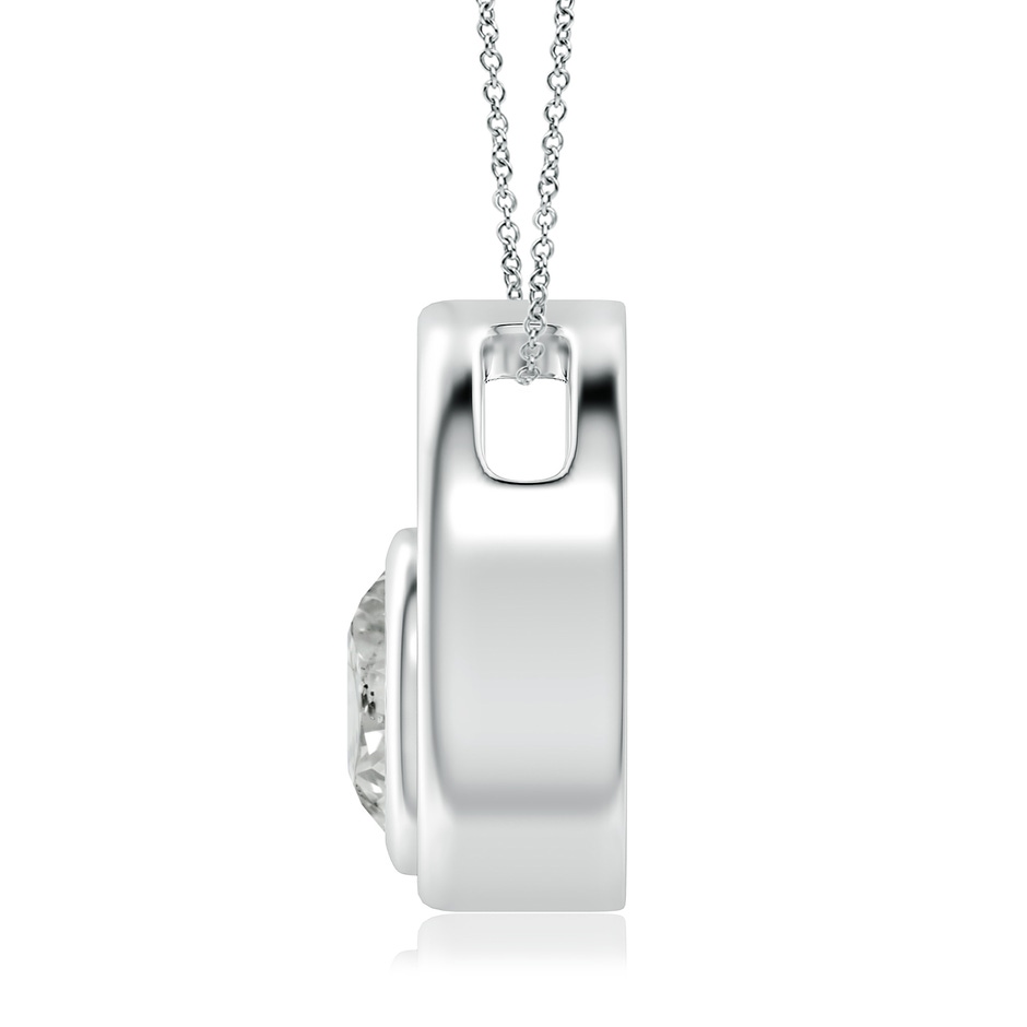 5.9mm KI3 Bezel-Set Diamond Solitaire Open Circle Pendant in White Gold side-1